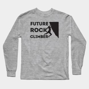 Future Rock Climber Girl Black Long Sleeve T-Shirt